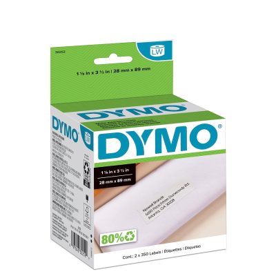 Etiqueta Dymo LW550/450 2,9cmx8,9cm 2 Rolos C/350 Etiquetas Cada (Com Chip)