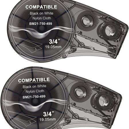 Fita Rotulador BMP21 Nylon Compatível 19mmx4,9m PR/BR Sem Chip