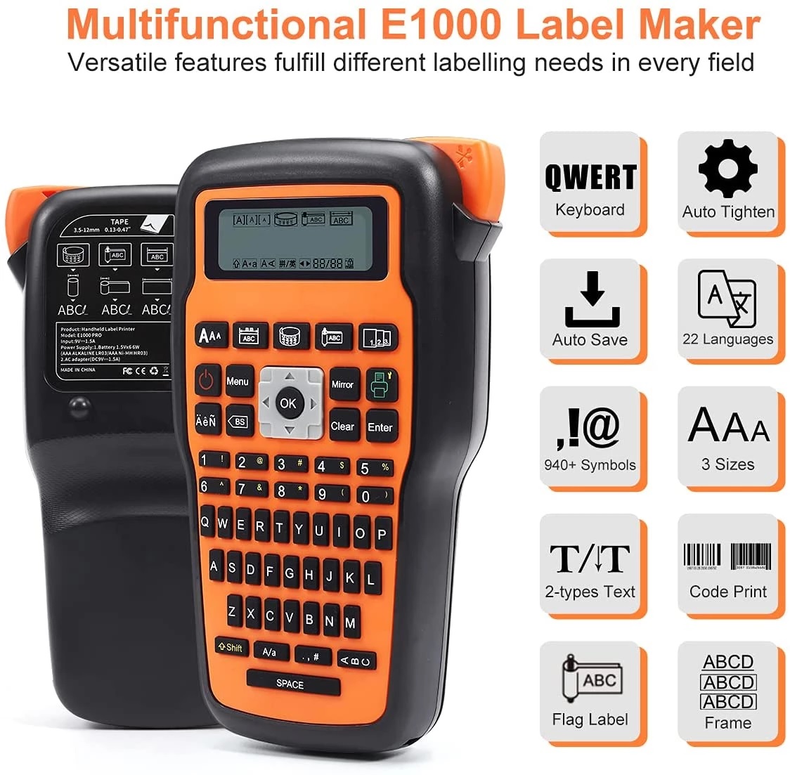 Rotulador E1000PRO (Compatível C/ Fitas TZ Até 12mm) C/ Cabo USB